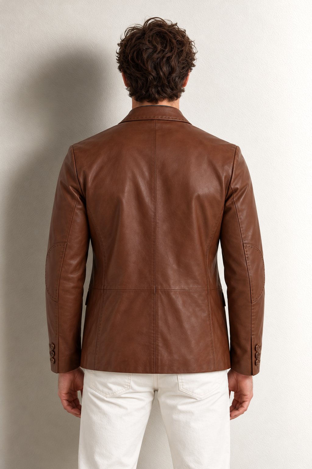 Tanguy Slim Fit Blazer Deri Ceket — TABA