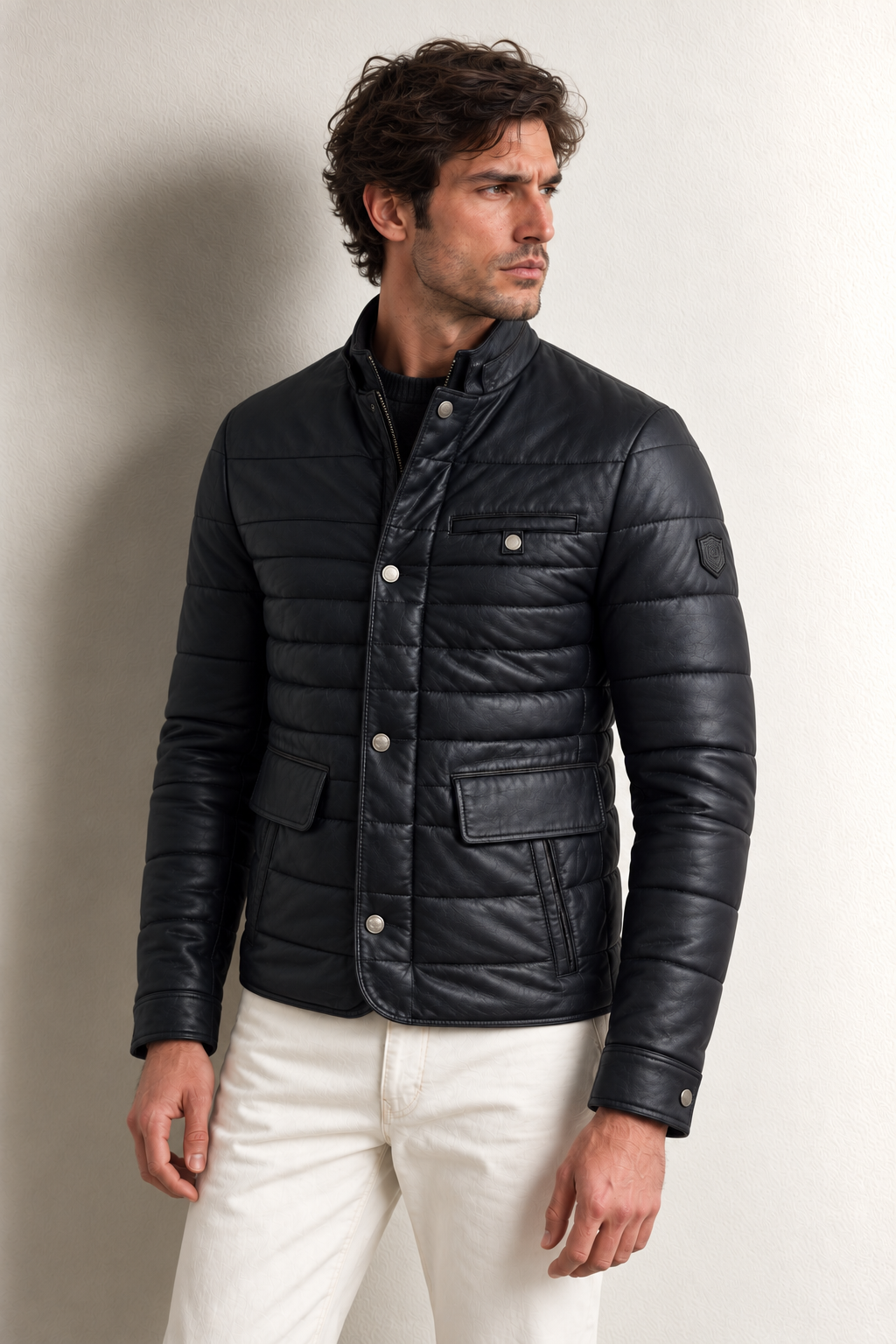 Pierre Cardin Alistair deri mont — SİYAH, sağ çapraz görünüm