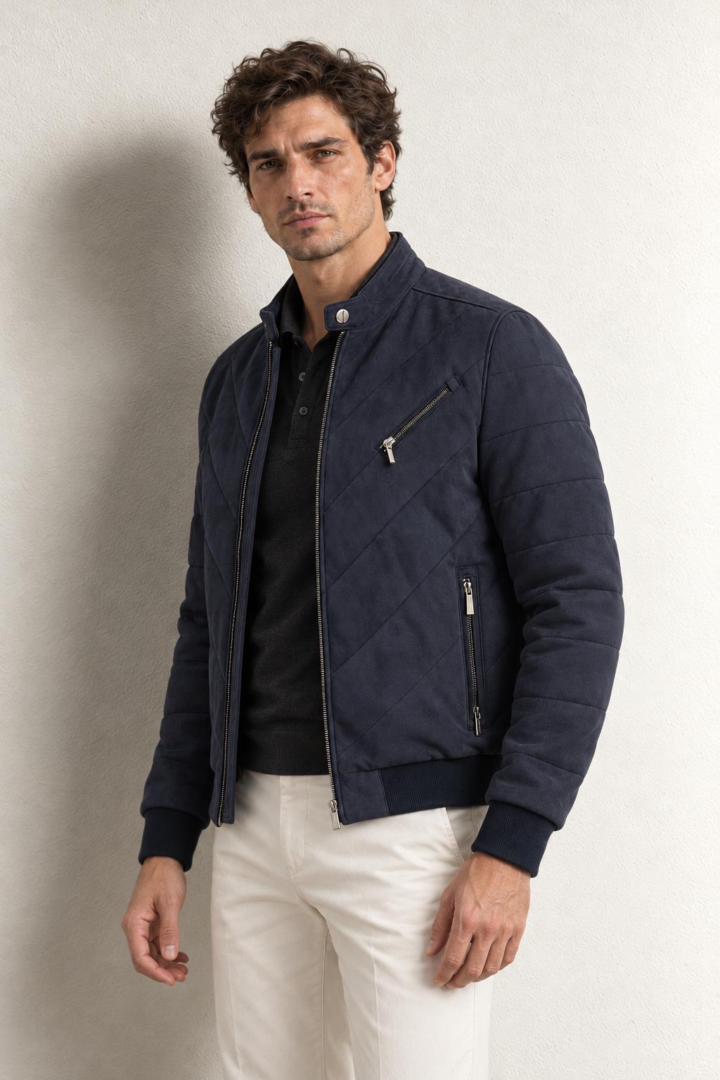 Pierre Cardin Axel Erkek Suni Süet Mont — LACIVERT