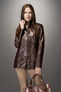 Bayan Deri Ceket — BORDO | variant-color:BORDO