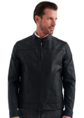 Pierre Cardin Cedric Biker Tarzi Deri Dokuma , Regular Fit, Erkek Suni Deri Mont