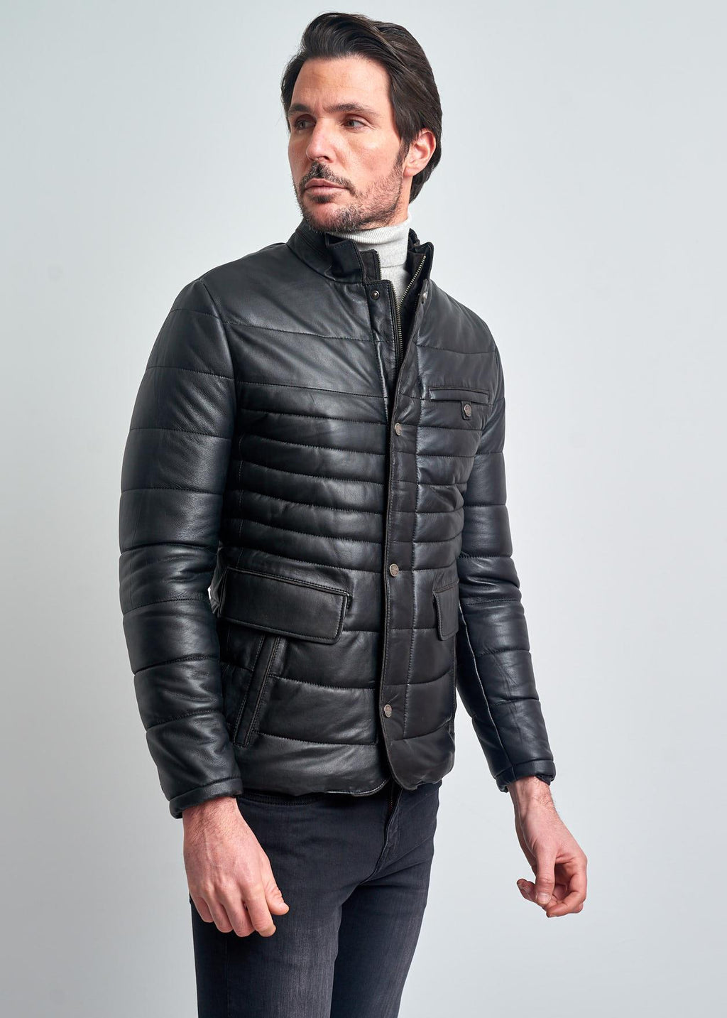 Pierre Cardin Alistair Slim Fit Garnili Çitçit Detayli Gerçek Deri Ceket