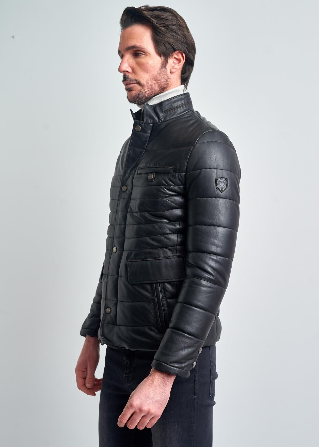 Pierre Cardin Alistair Slim Fit Garnili Çitçit Detayli Gerçek Deri Ceket