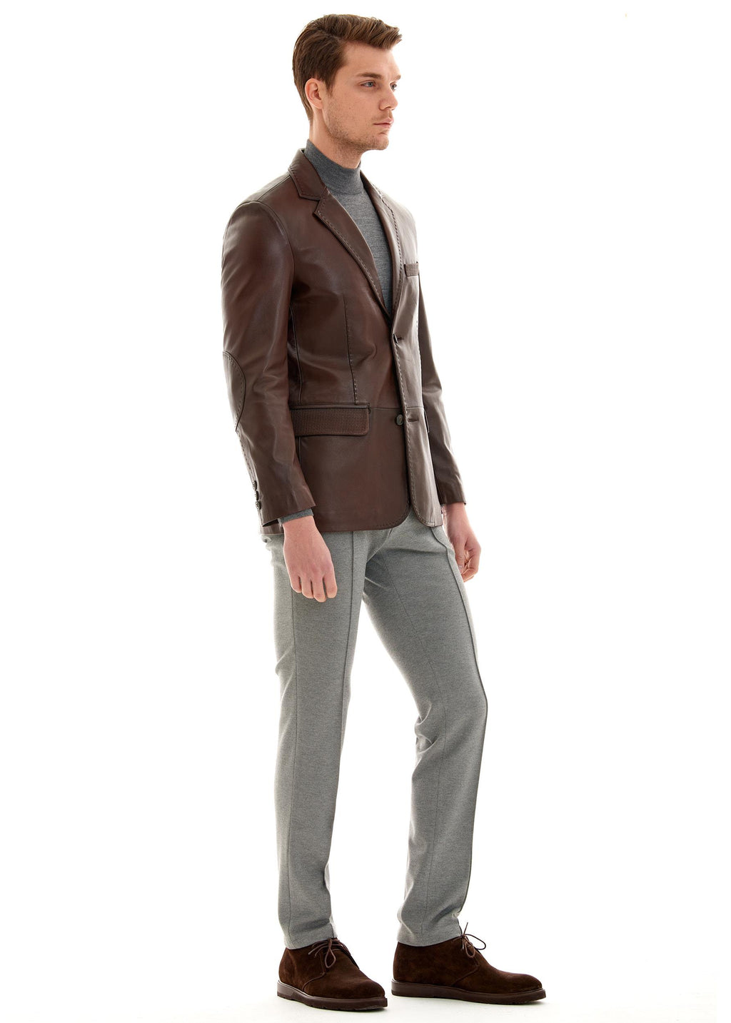 Tanguy Slim Fit Blazer Deri Ceket
