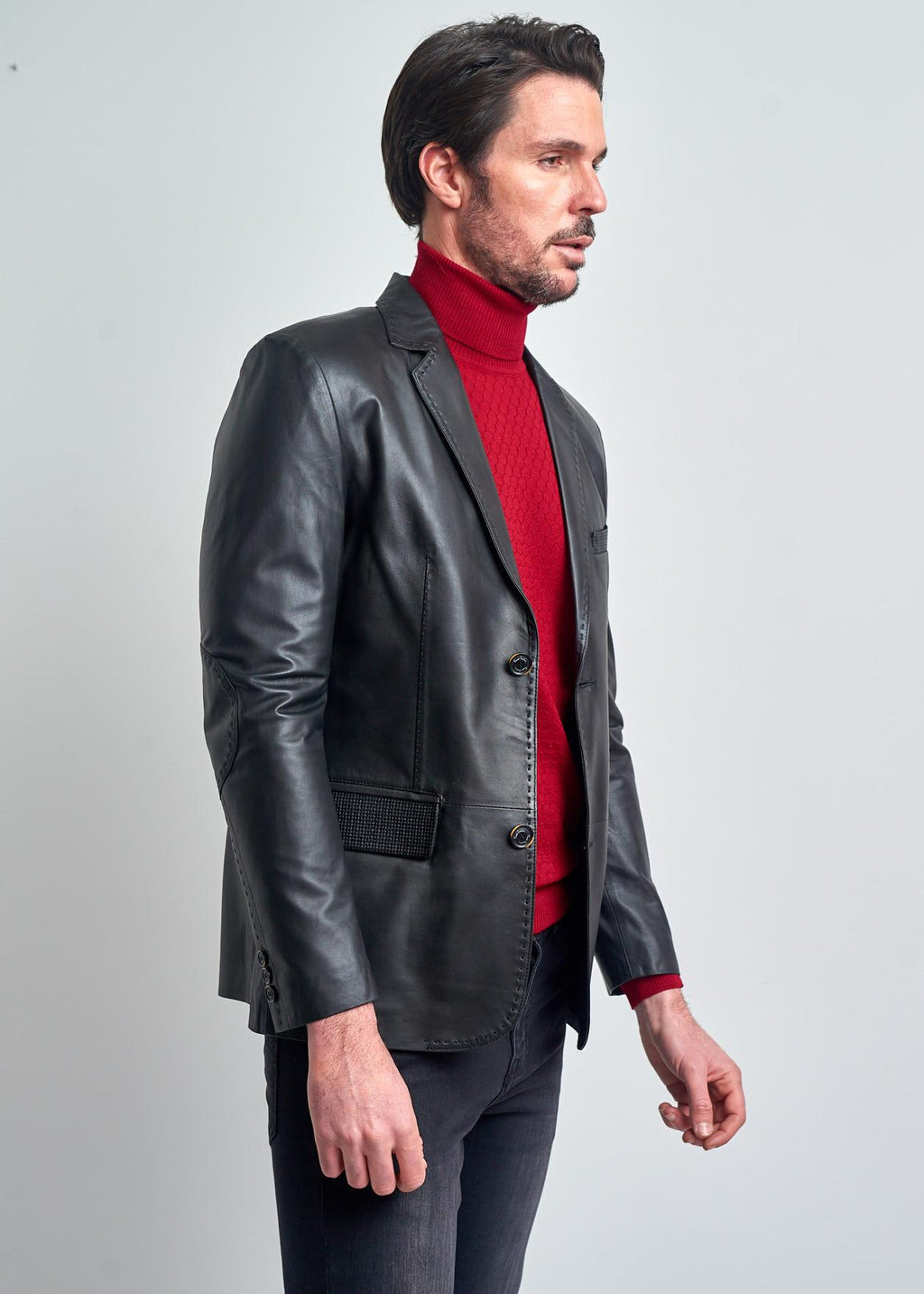 Tanguy Slim Fit Blazer Deri Ceket