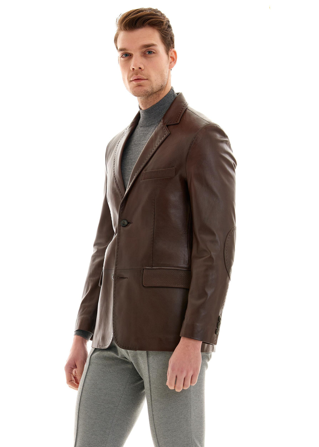 Tanguy Slim Fit Blazer Deri Ceket