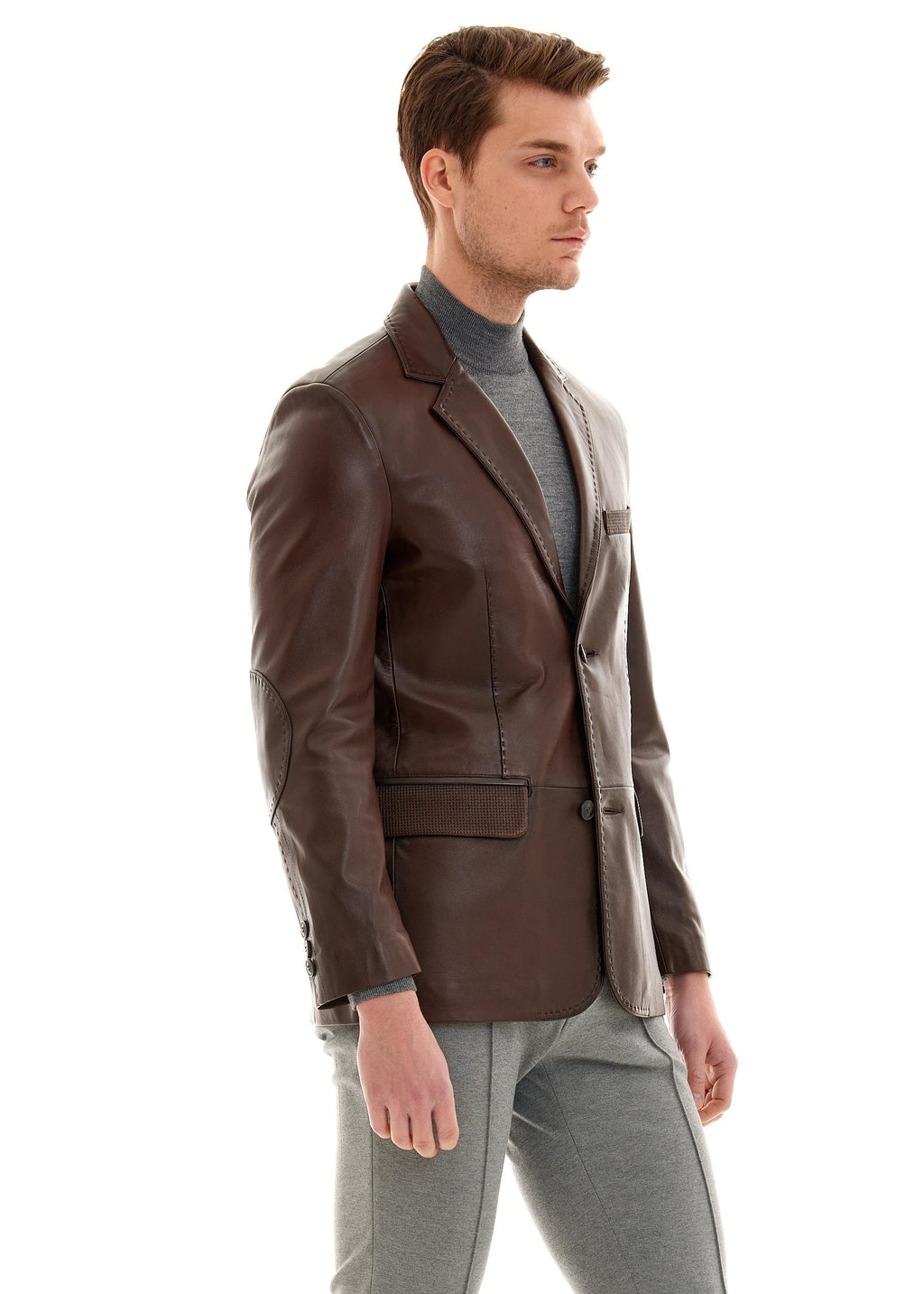 Tanguy Slim Fit Blazer Deri Ceket