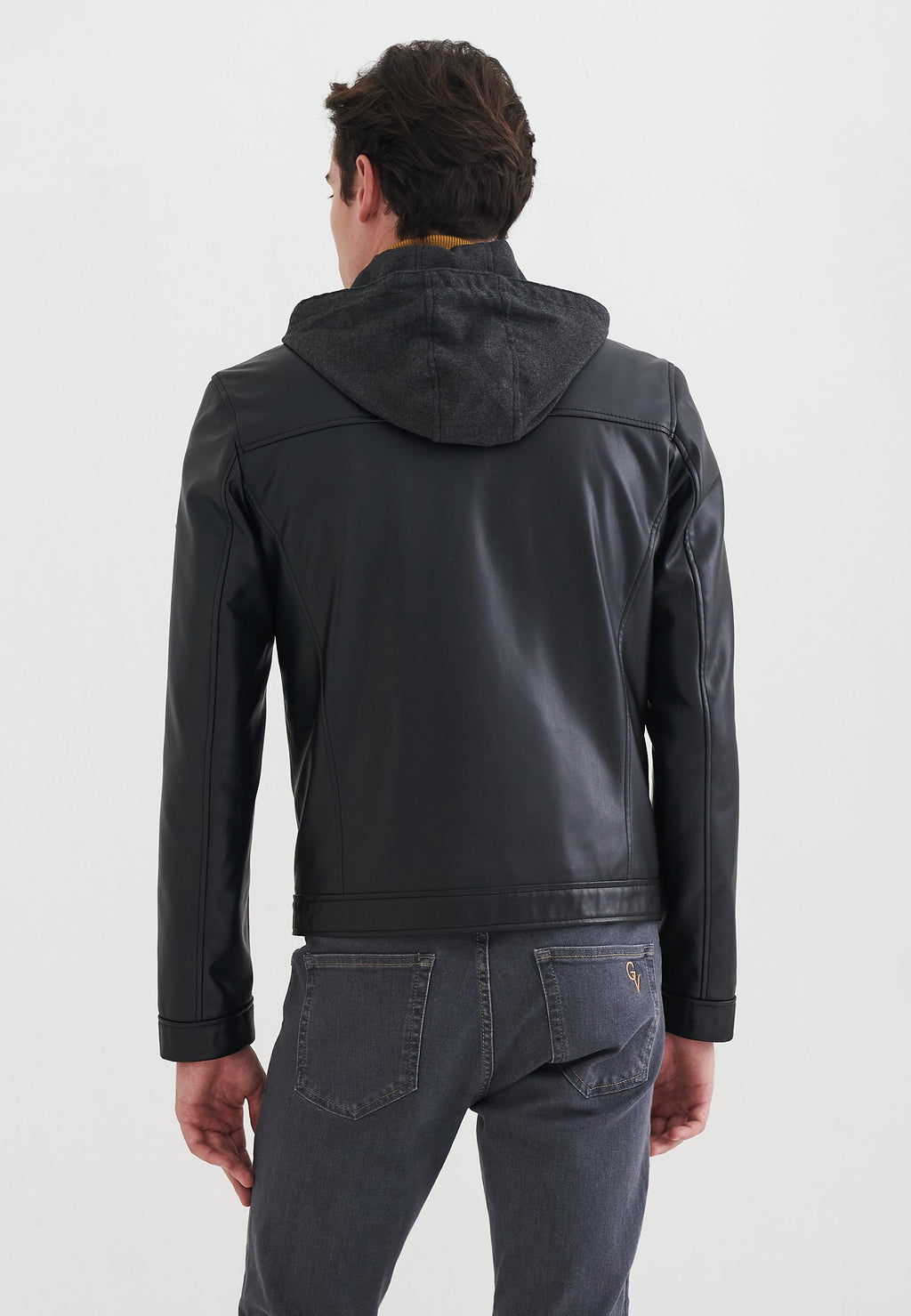 Pierre Cardin Laurent Siyah Kapüşonlu Erkek Suni Deri Mont