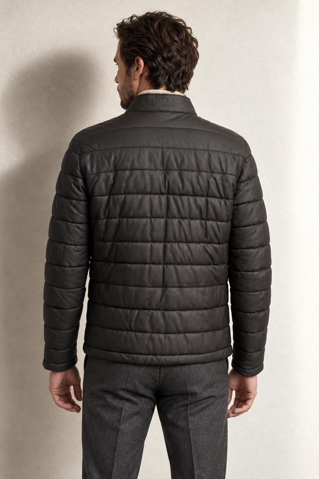 Pierre Cardin Gregor Yaka İçi Çikma Kürklü Deri Mont — KAHVE