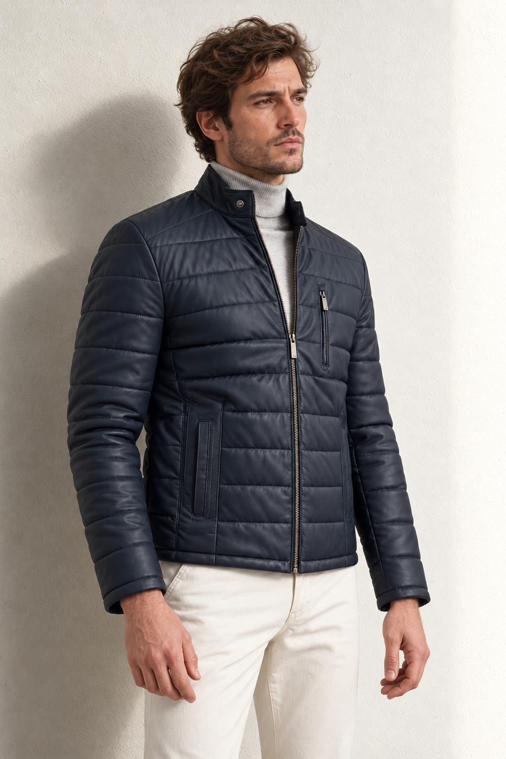 Pierre Cardin Marion Hakim Yaka Deri Mont — LACİVERT
