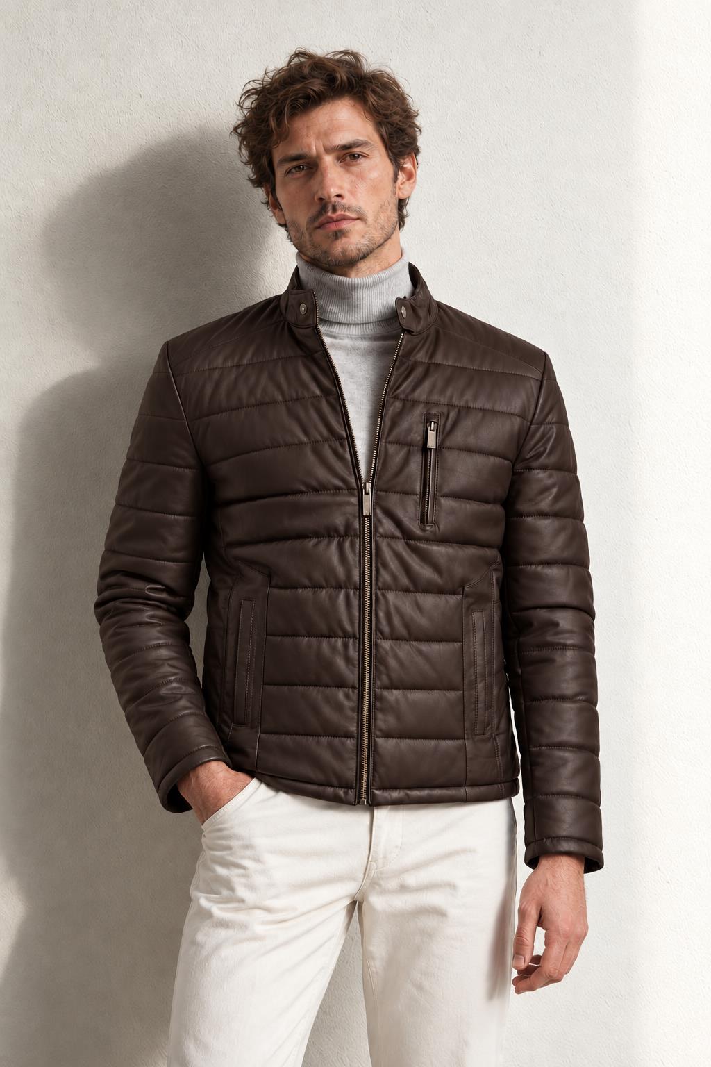 Pierre Cardin Marion Hakim Yaka Deri Mont — KAHVE