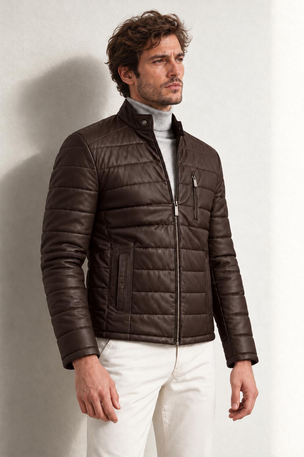 Pierre Cardin Marion Hakim Yaka Deri Mont — KAHVE