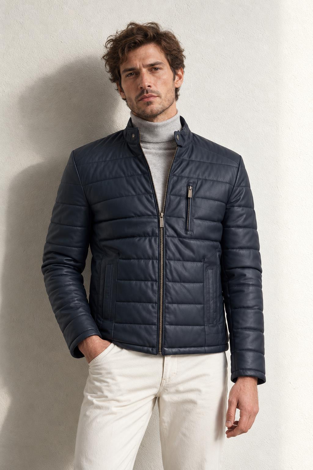 Pierre Cardin Marion Hakim Yaka Deri Mont — LACİVERT