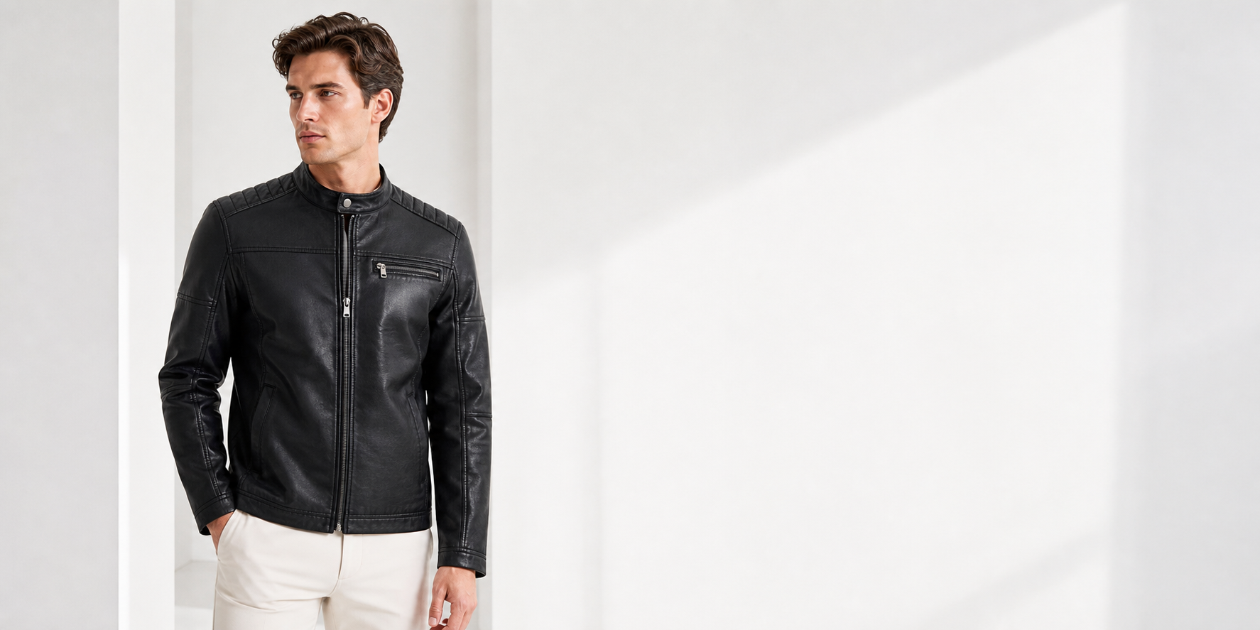 Marjinal Leather Blaise siyah erkek deri ceket beyaz atelier banner görseli