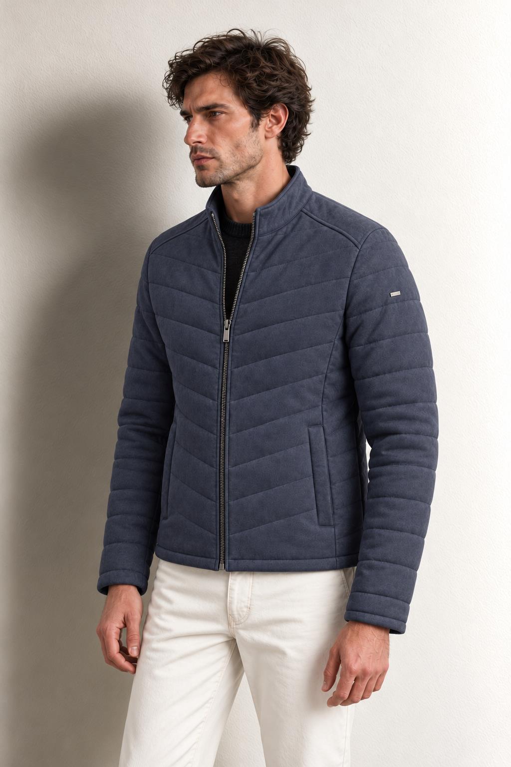 Pascal Erkek Suni Süet Mont — LACIVERT - NAVY